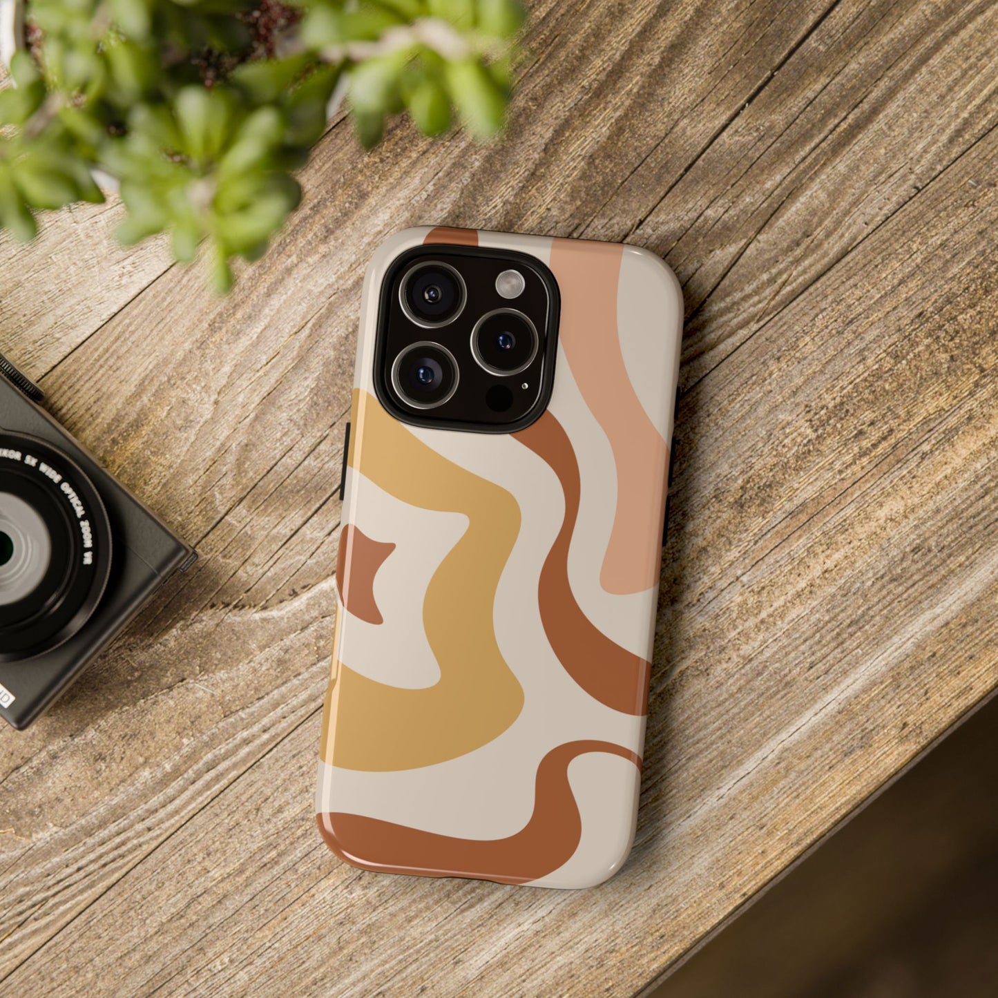 Mocha Drift - Swirl Pattern Tough Phone Case