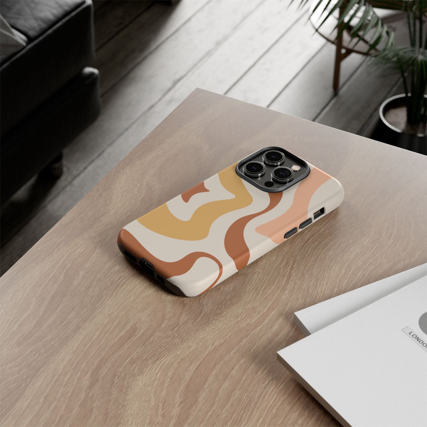 Mocha Drift - Swirl Pattern Tough Phone Case