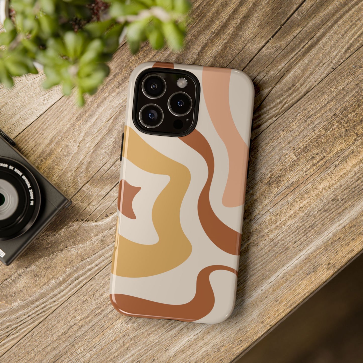 Mocha Drift - Swirl Pattern Tough Phone Case