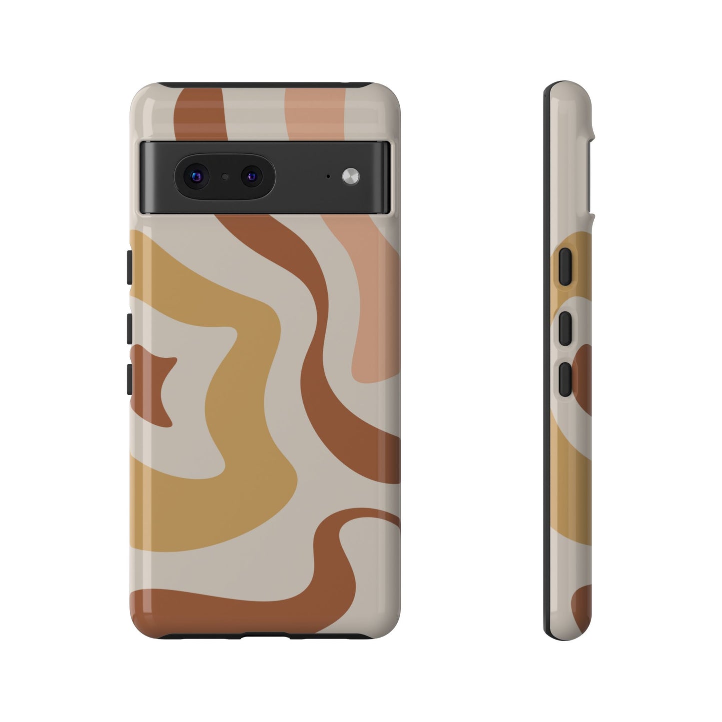 Mocha Drift - Swirl Pattern Tough Phone Case