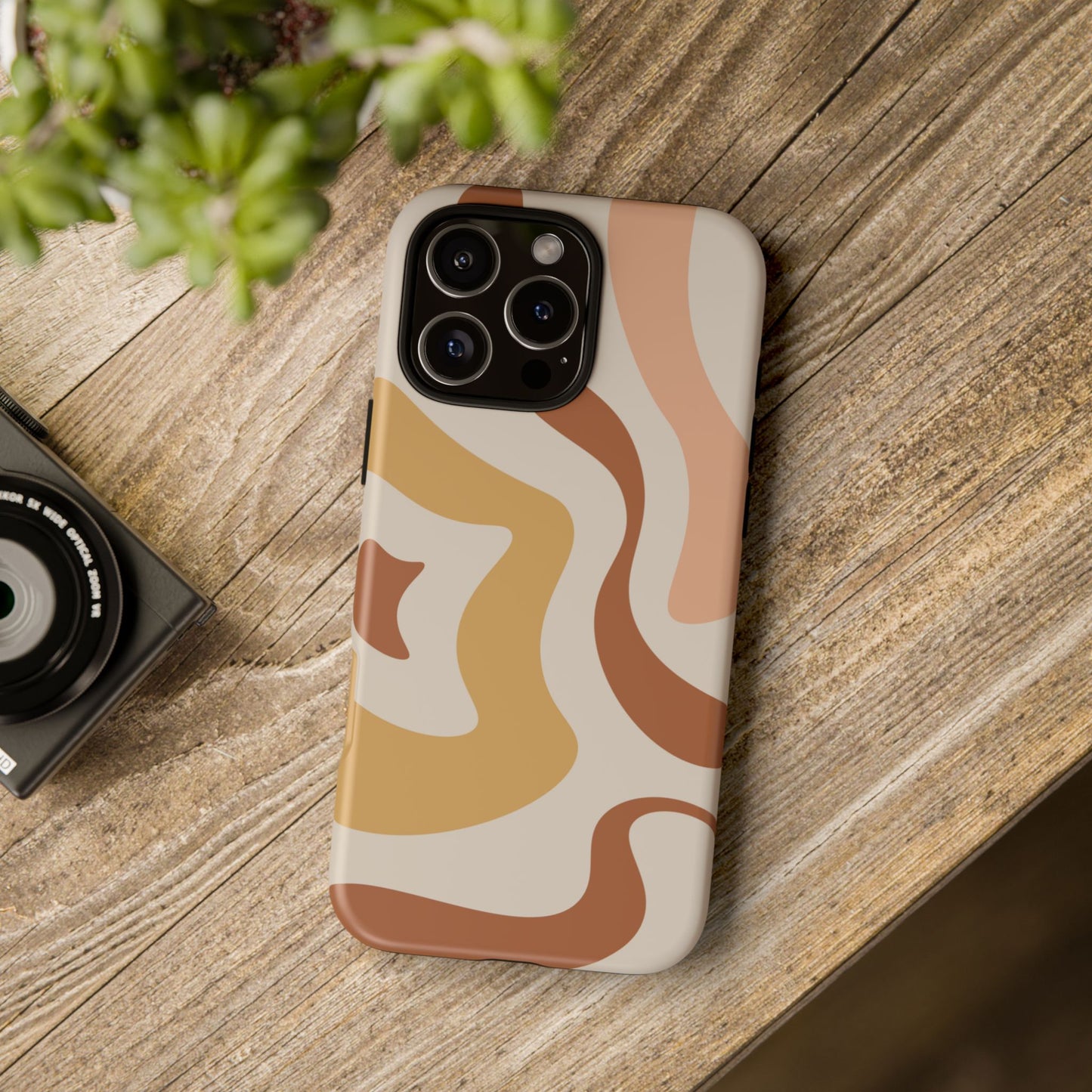 Mocha Drift - Swirl Pattern Tough Phone Case