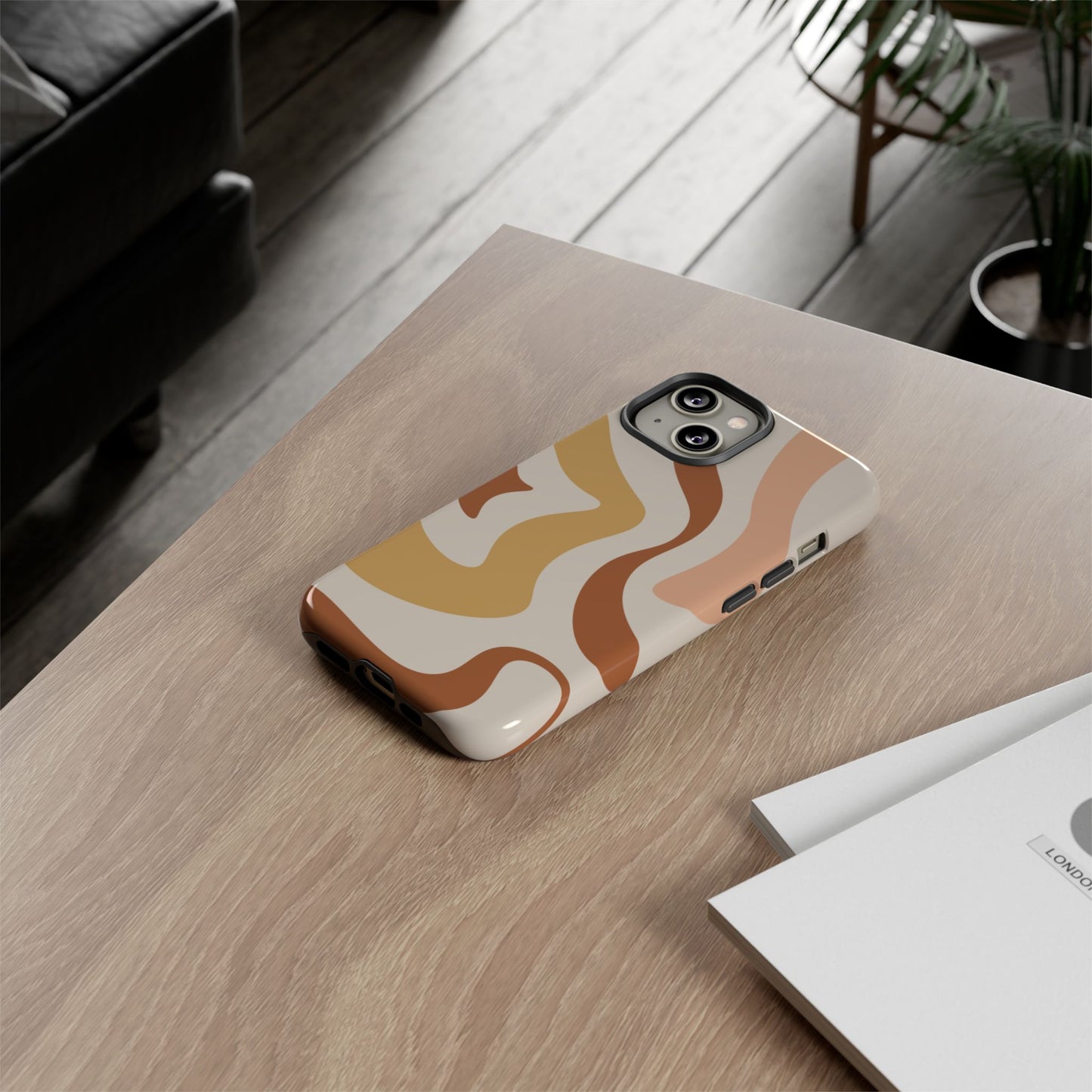 Mocha Drift - Swirl Pattern Tough Phone Case
