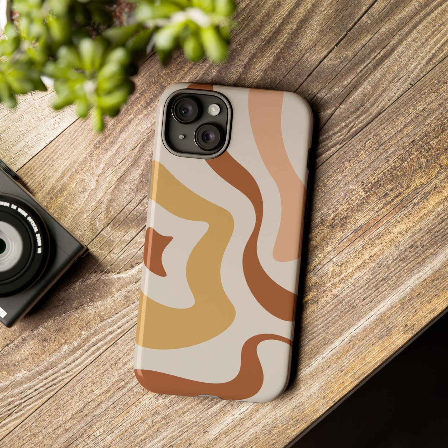 Mocha Drift - Swirl Pattern Tough Phone Case