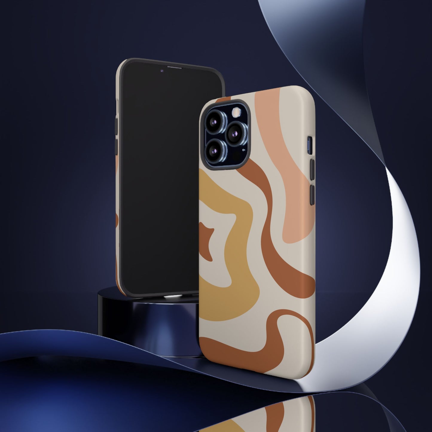Mocha Drift - Swirl Pattern Tough Phone Case