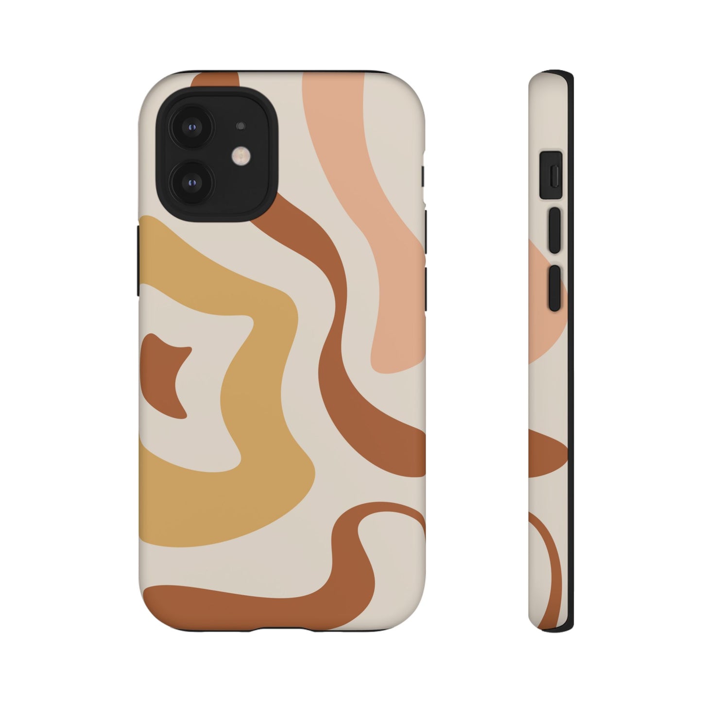 Mocha Drift - Swirl Pattern Tough Phone Case