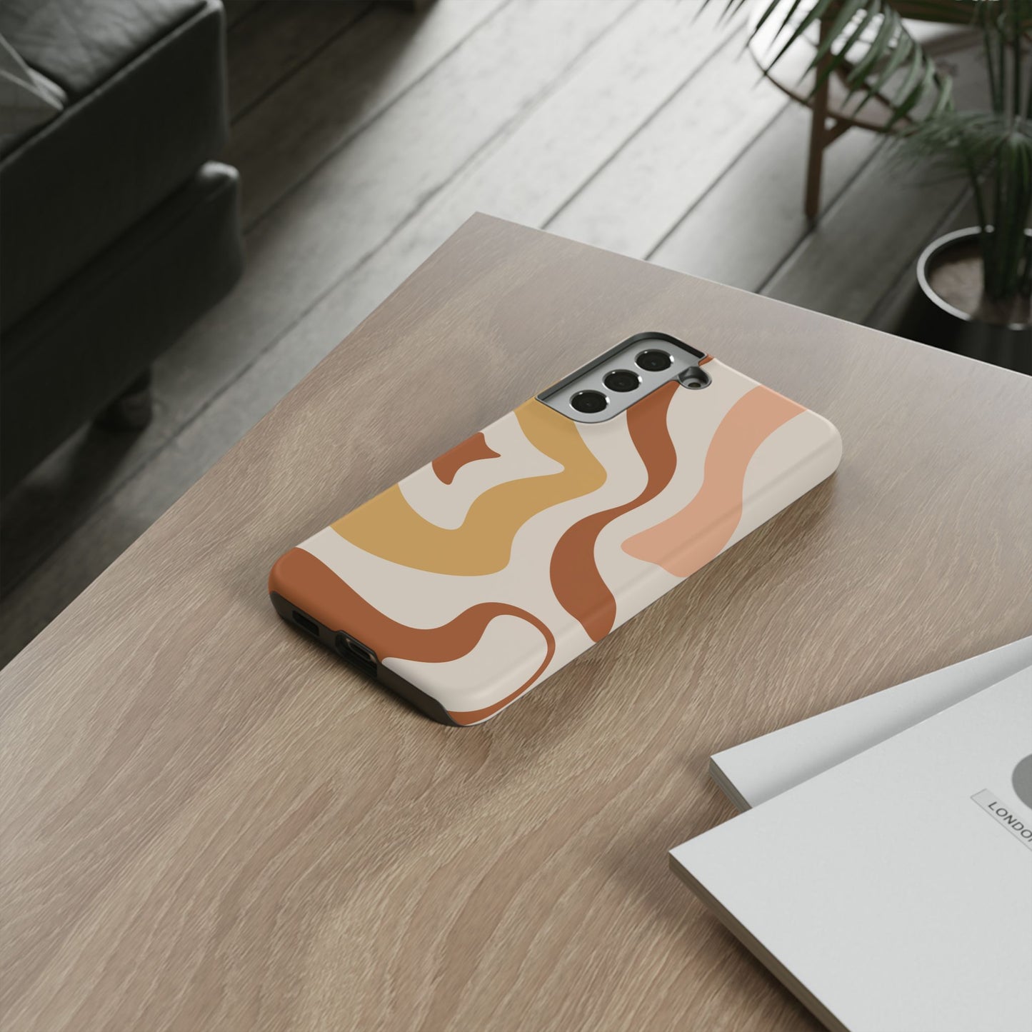 Mocha Drift - Swirl Pattern Tough Phone Case