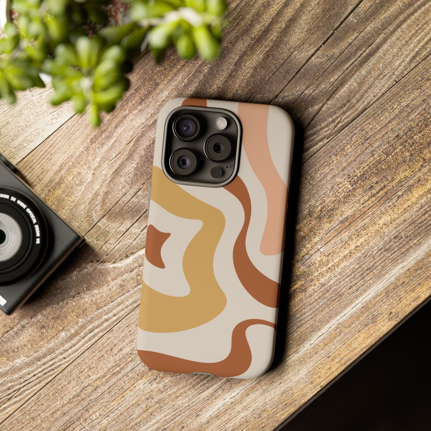 Mocha Drift - Swirl Pattern Tough Phone Case