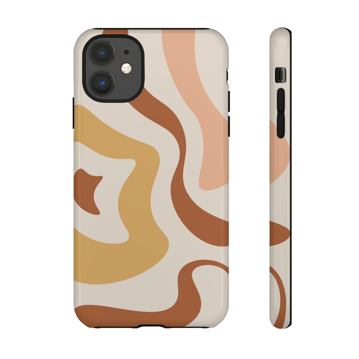 Mocha Drift - Swirl Pattern Tough Phone Case