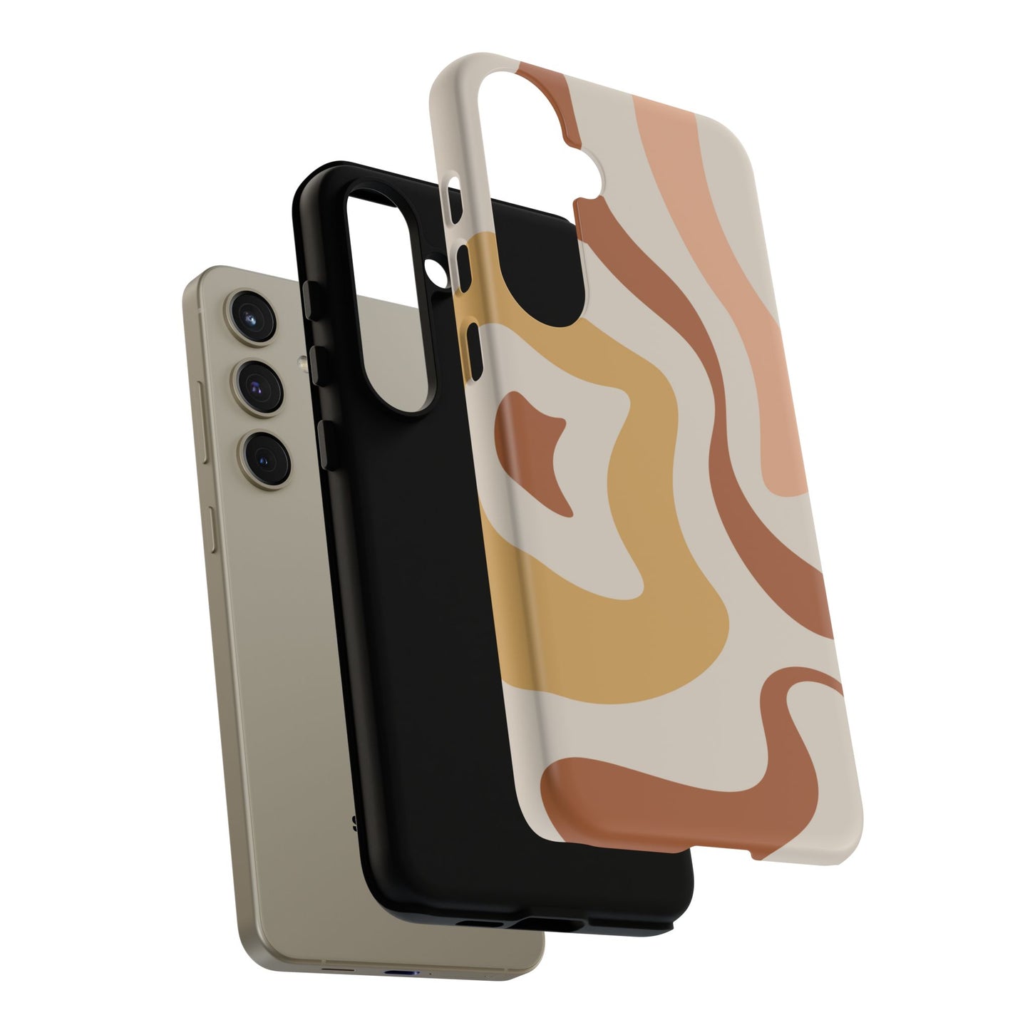 Mocha Drift - Swirl Pattern Tough Phone Case