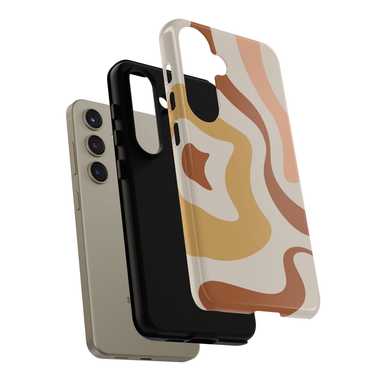 Mocha Drift - Swirl Pattern Tough Phone Case