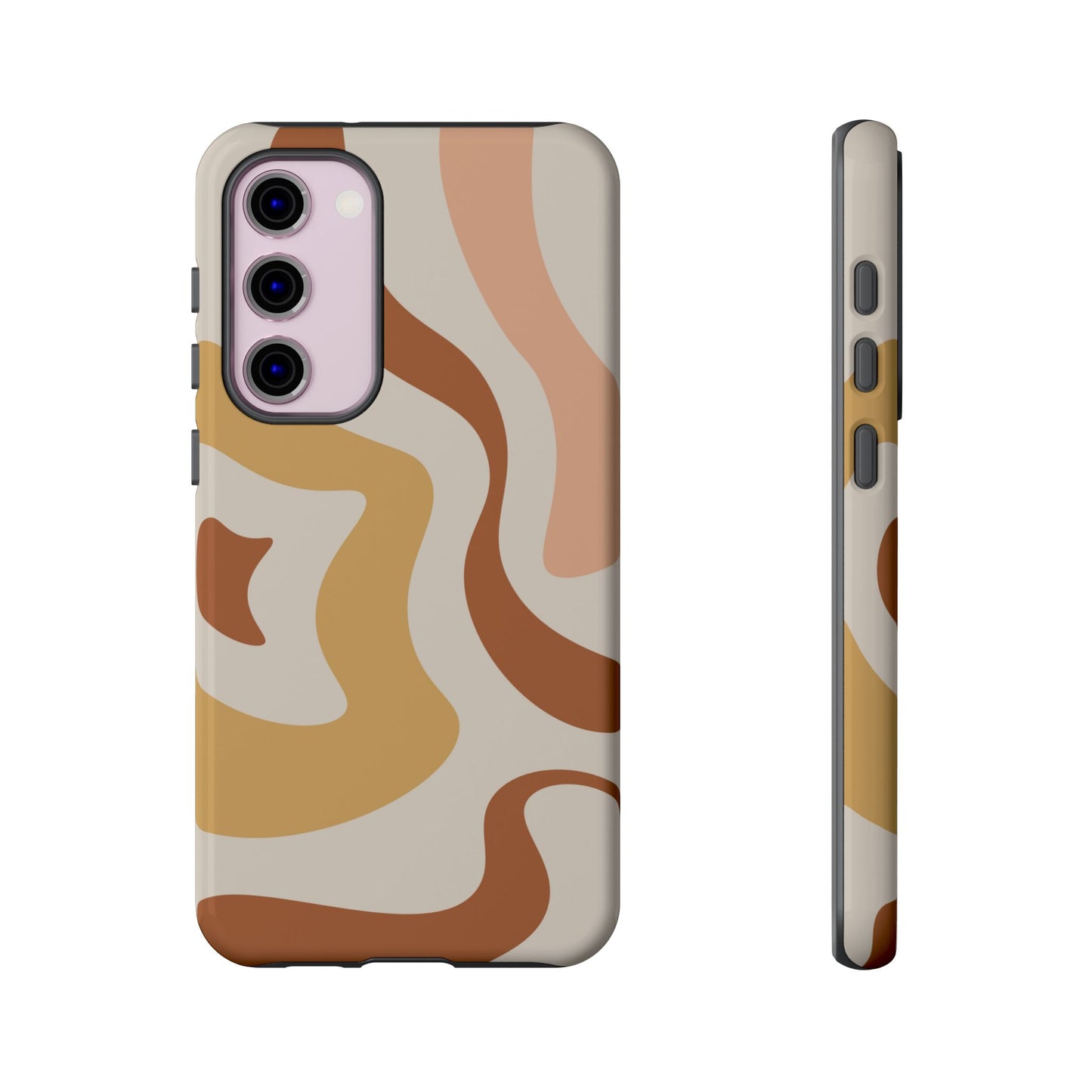 Mocha Drift - Swirl Pattern Tough Phone Case