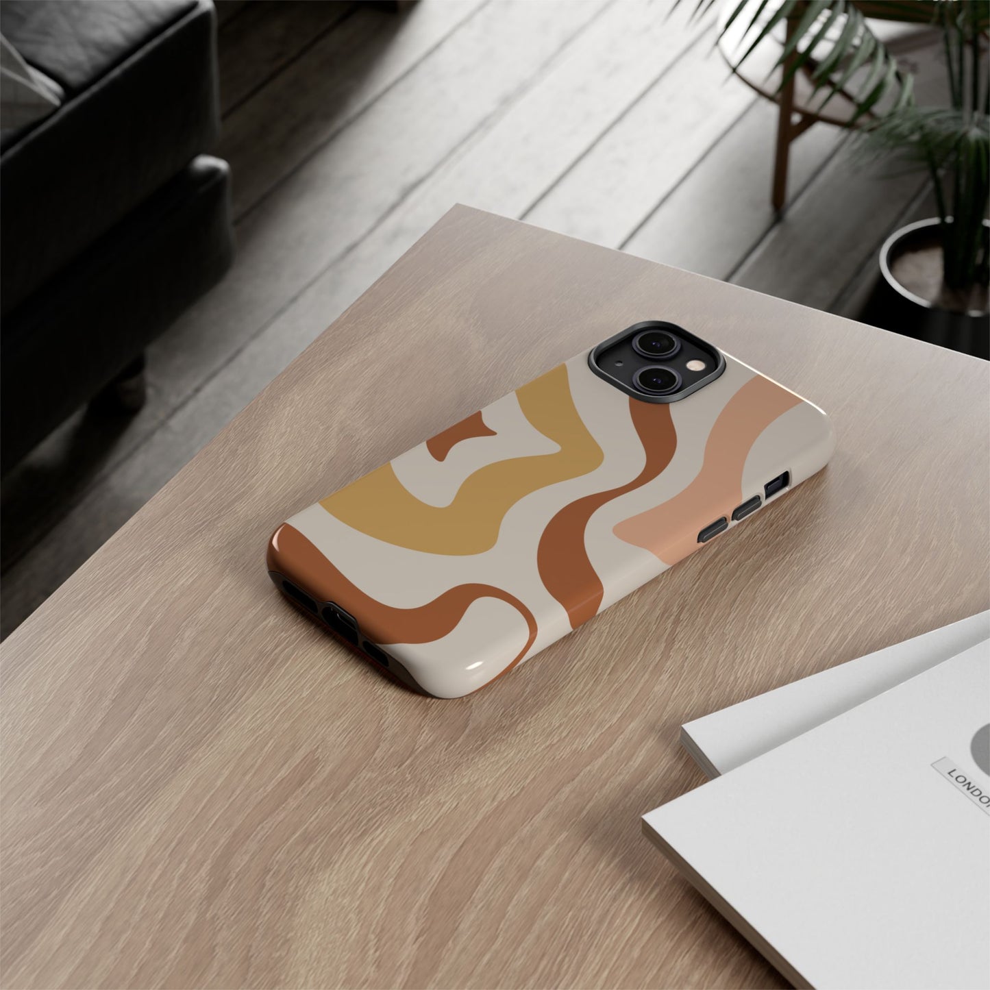 Mocha Drift - Swirl Pattern Tough Phone Case