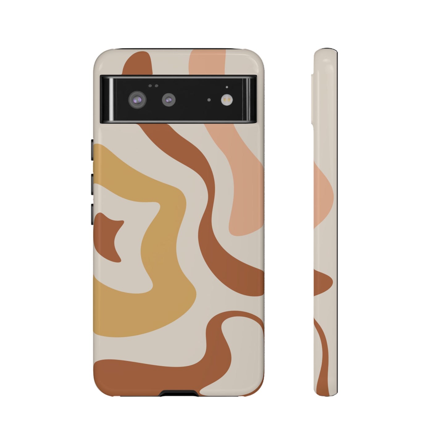Mocha Drift - Swirl Pattern Tough Phone Case