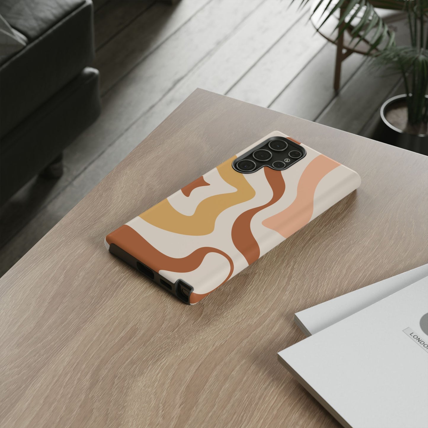 Mocha Drift - Swirl Pattern Tough Phone Case