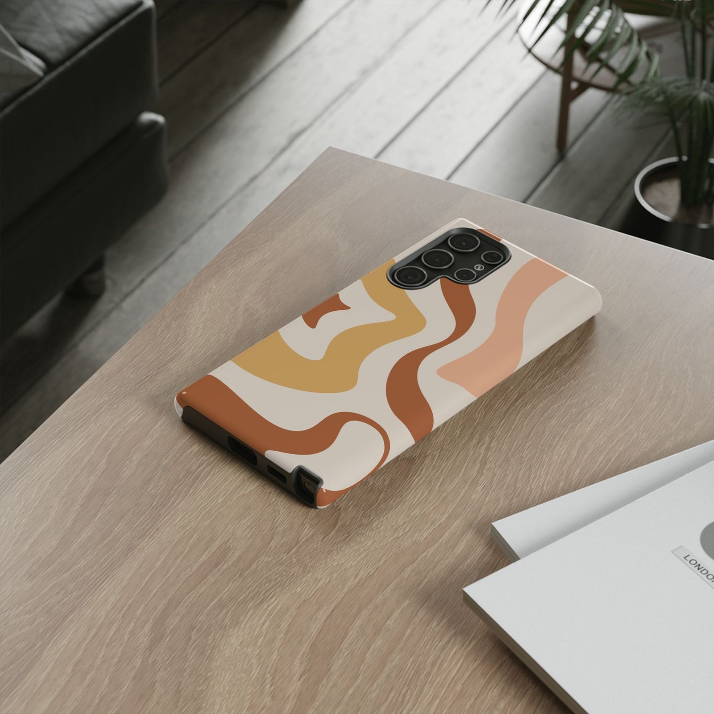Mocha Drift - Swirl Pattern Tough Phone Case