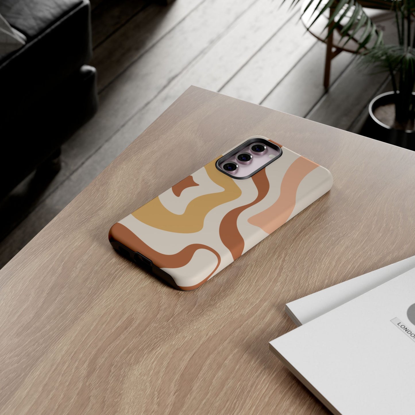 Mocha Drift - Swirl Pattern Tough Phone Case