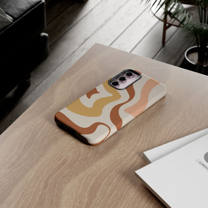 Mocha Drift - Swirl Pattern Tough Phone Case