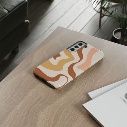 Mocha Drift - Swirl Pattern Tough Phone Case