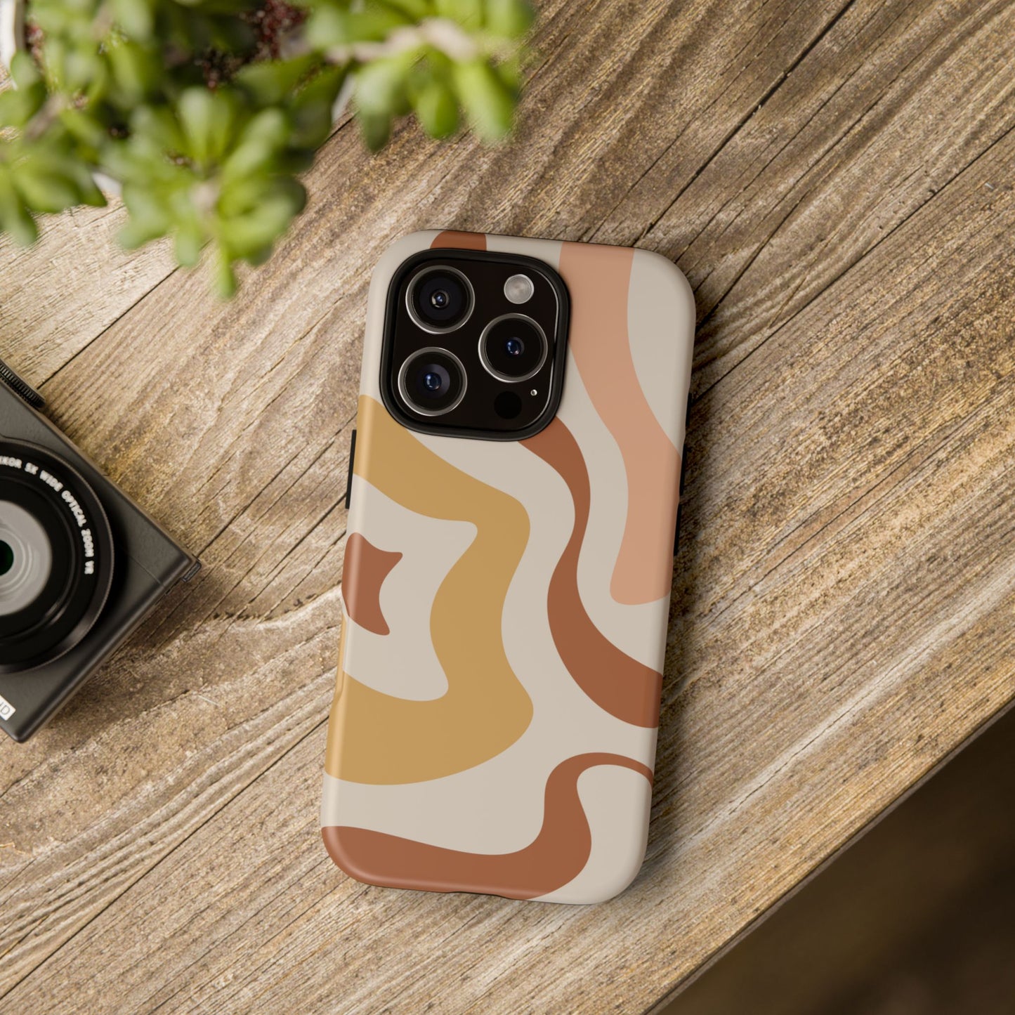 Mocha Drift - Swirl Pattern Tough Phone Case