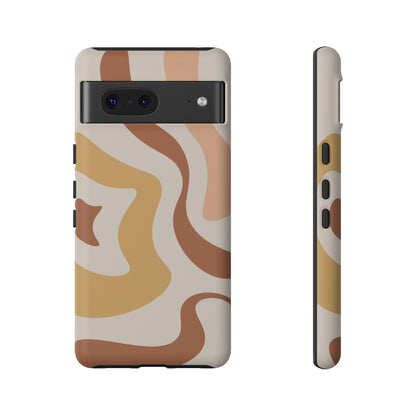 Mocha Drift - Swirl Pattern Tough Phone Case