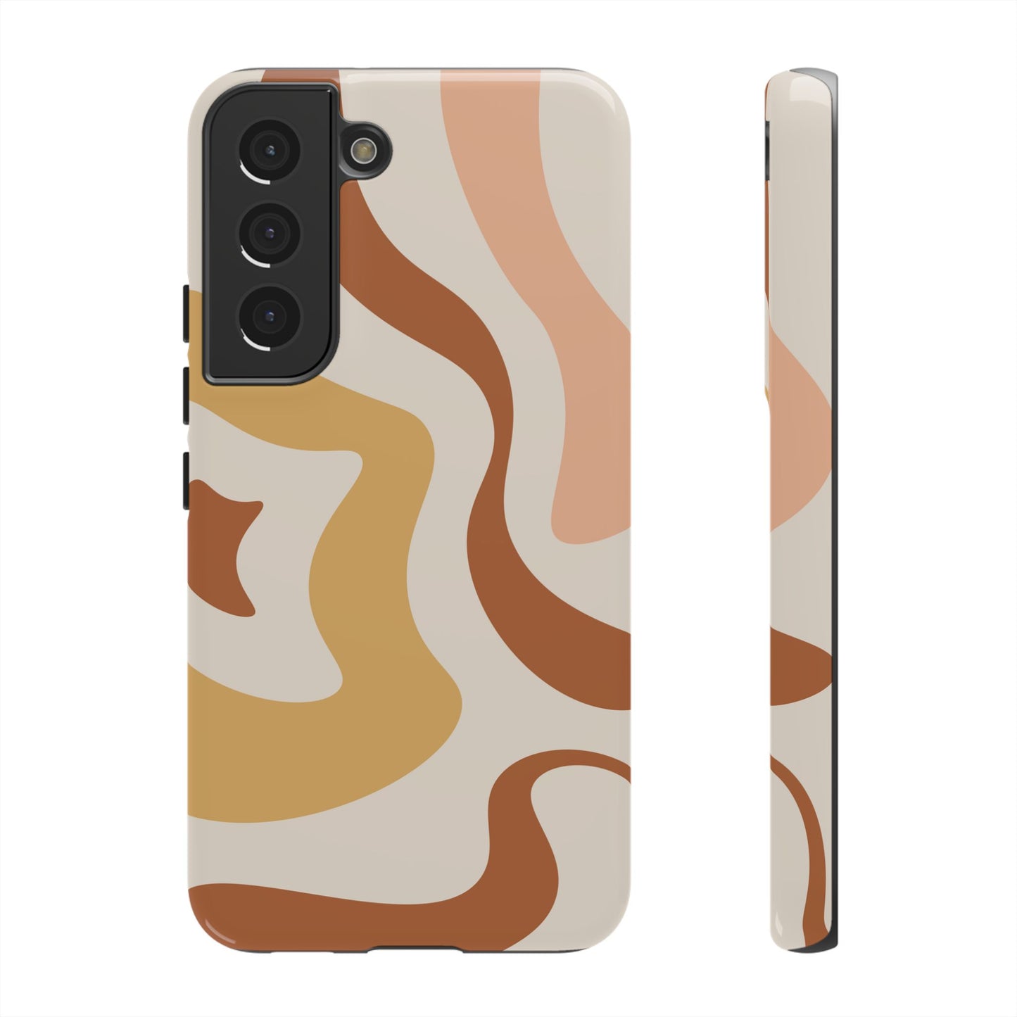 Mocha Drift - Swirl Pattern Tough Phone Case