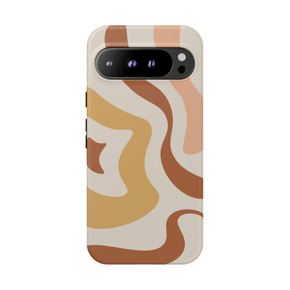 Mocha Drift - Swirl Pattern Tough Phone Case