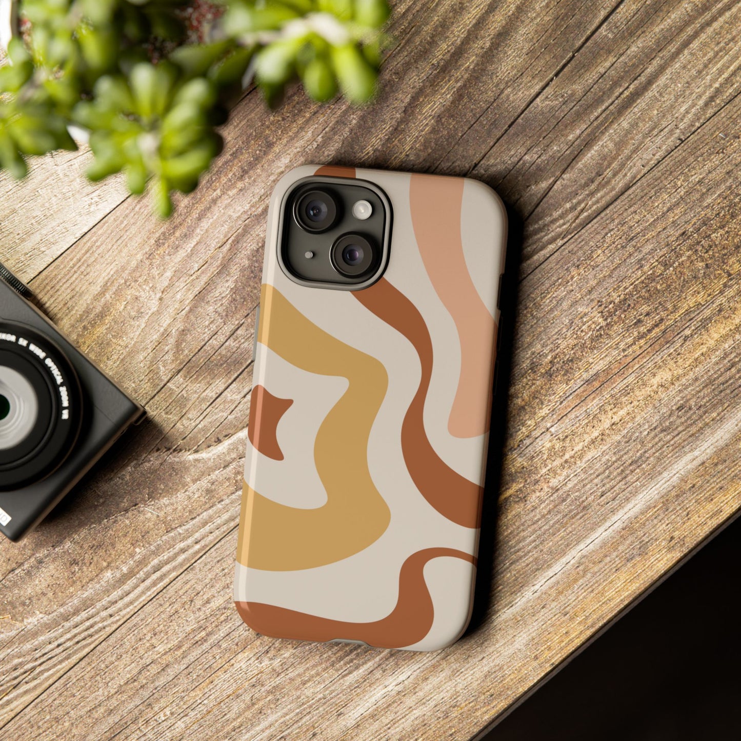 Mocha Drift - Swirl Pattern Tough Phone Case