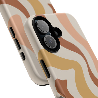 Mocha Drift - Swirl Pattern Tough Phone Case