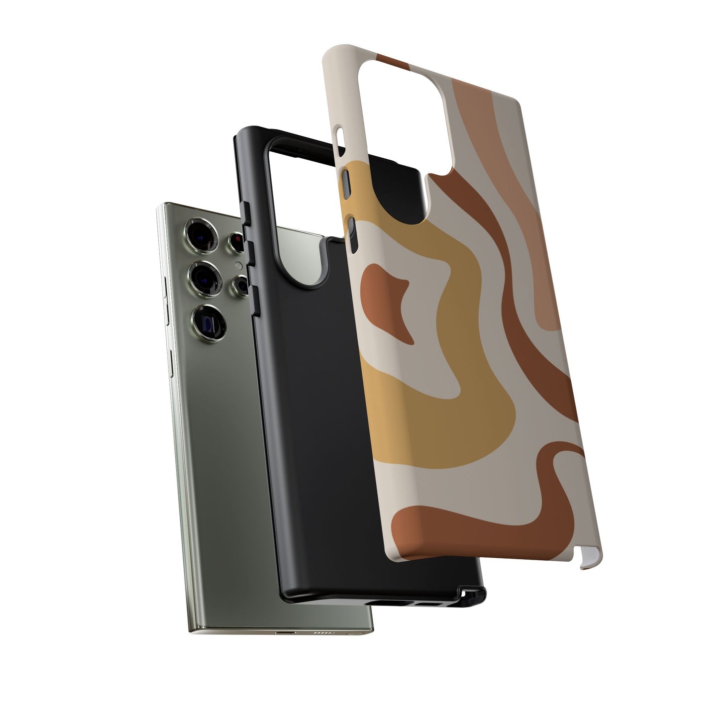 Mocha Drift - Swirl Pattern Tough Phone Case