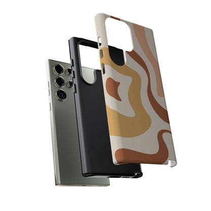Mocha Drift - Swirl Pattern Tough Phone Case