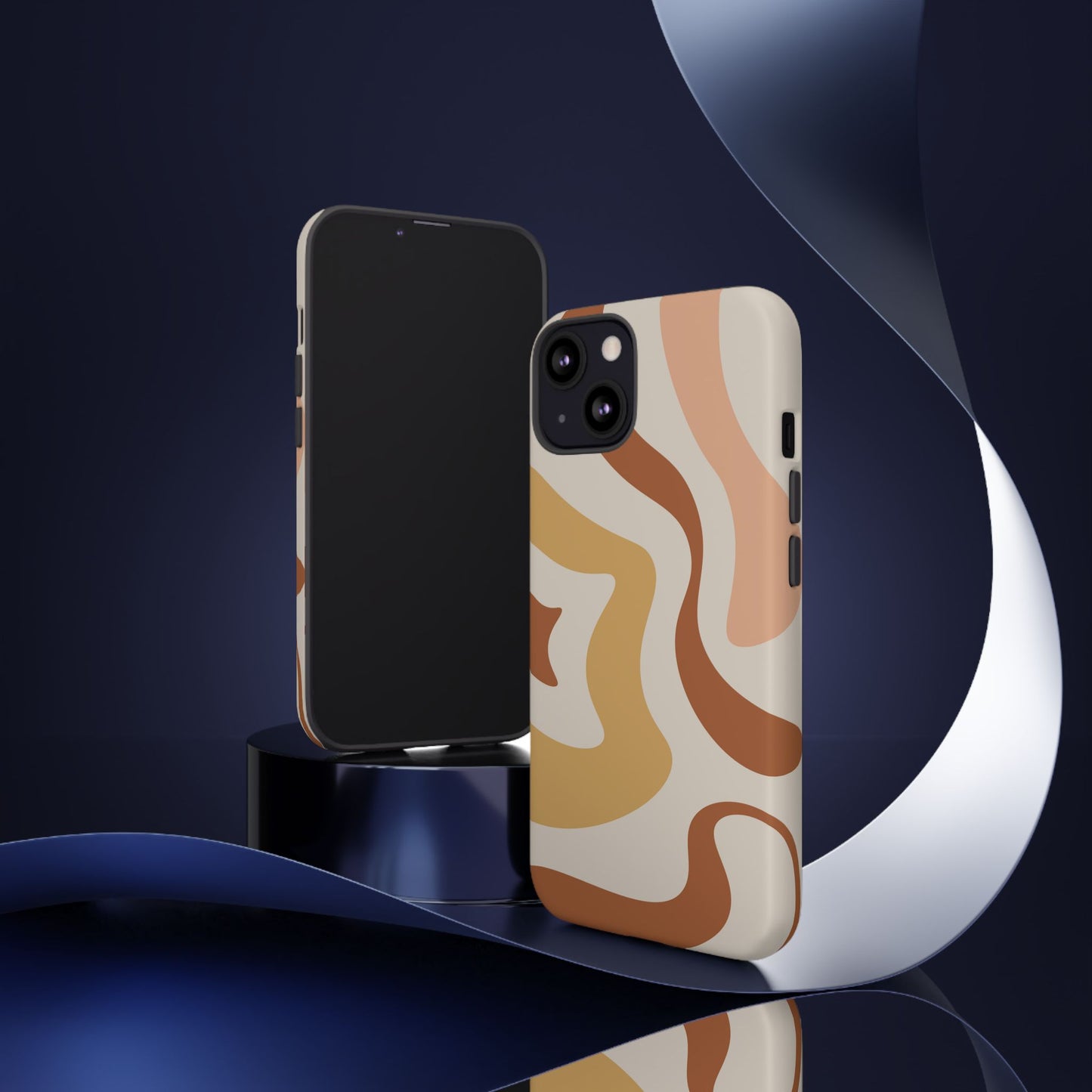 Mocha Drift - Swirl Pattern Tough Phone Case