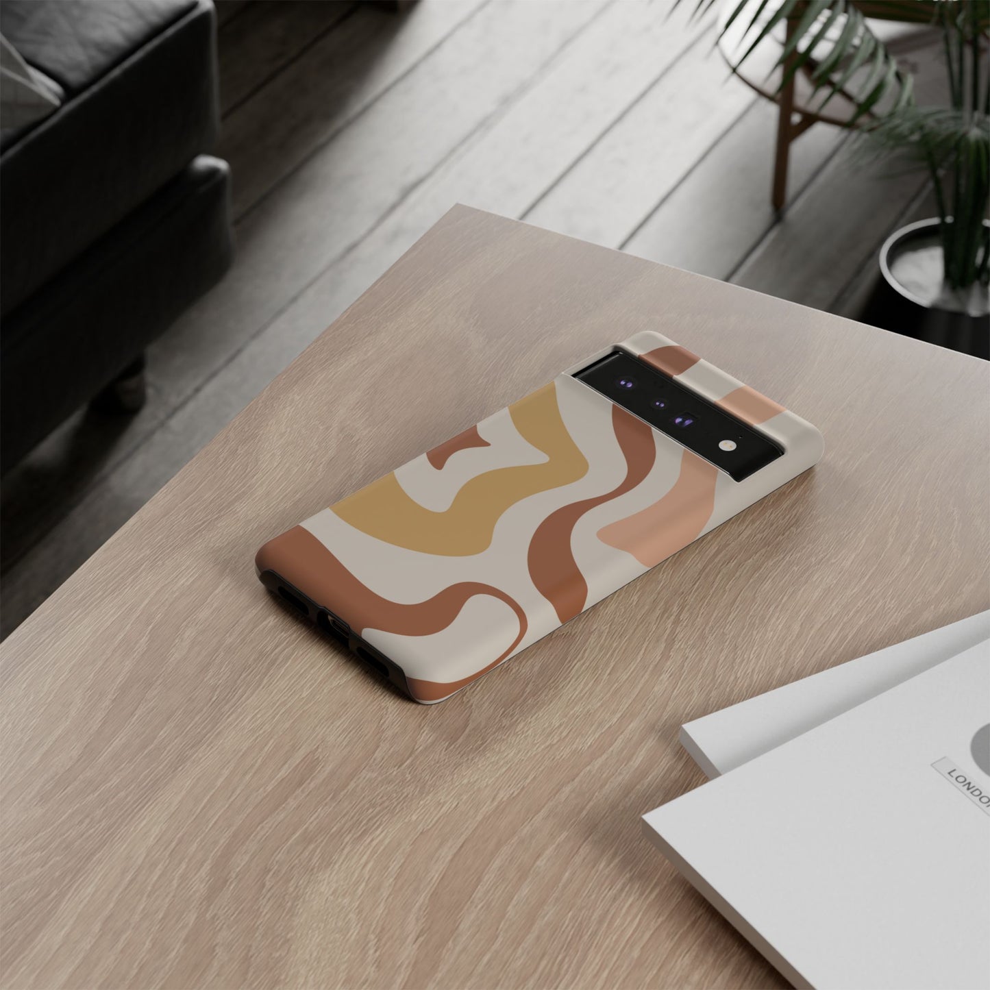 Mocha Drift - Swirl Pattern Tough Phone Case