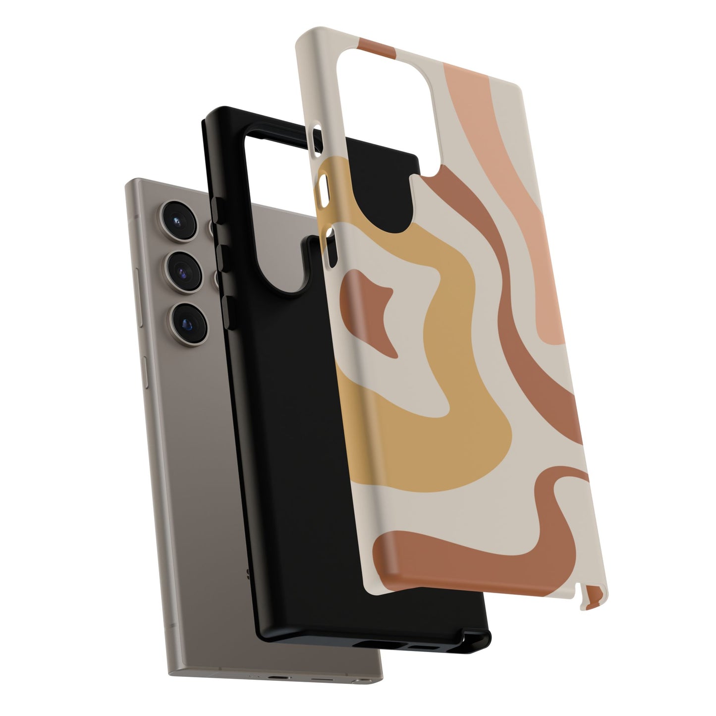 Mocha Drift - Swirl Pattern Tough Phone Case