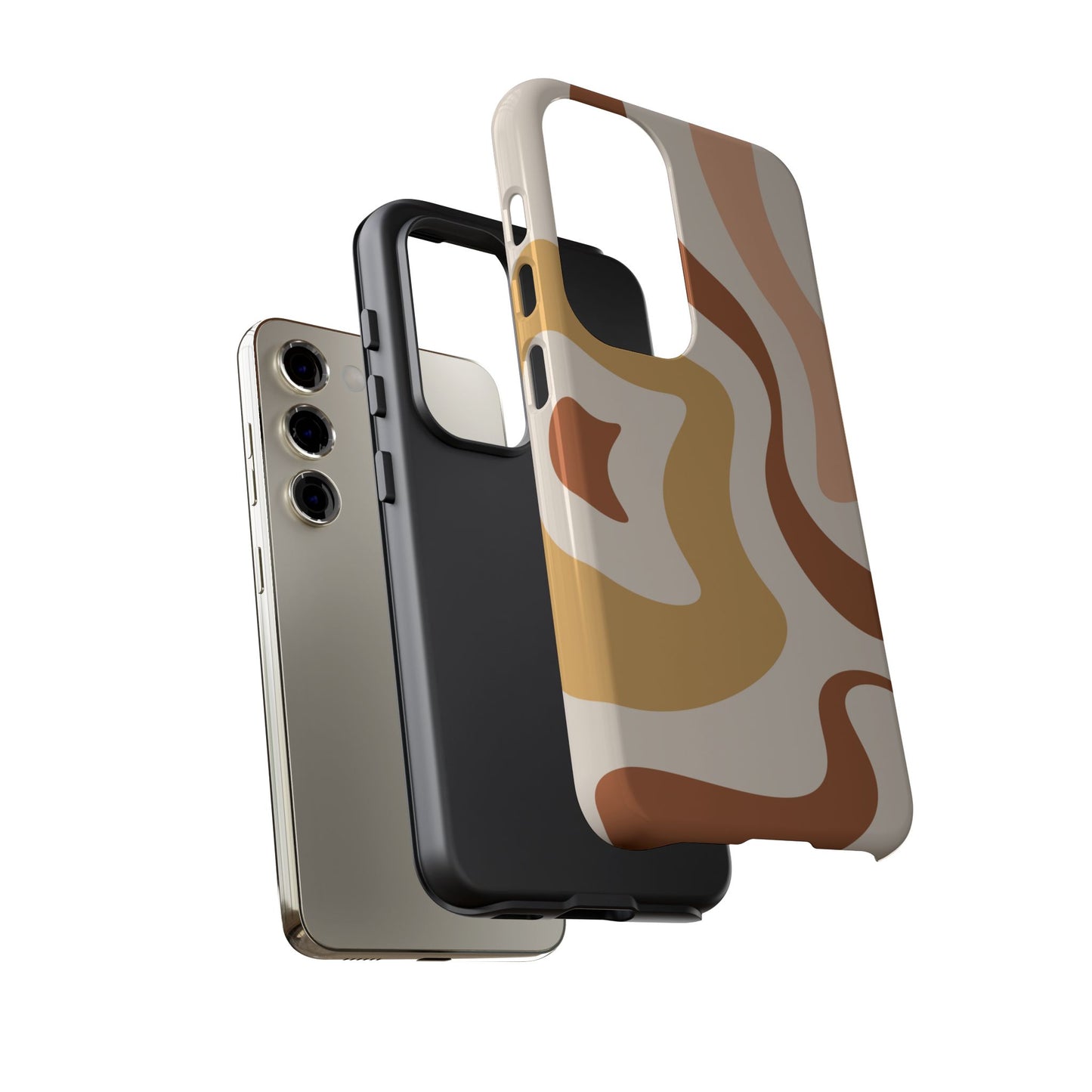 Mocha Drift - Swirl Pattern Tough Phone Case