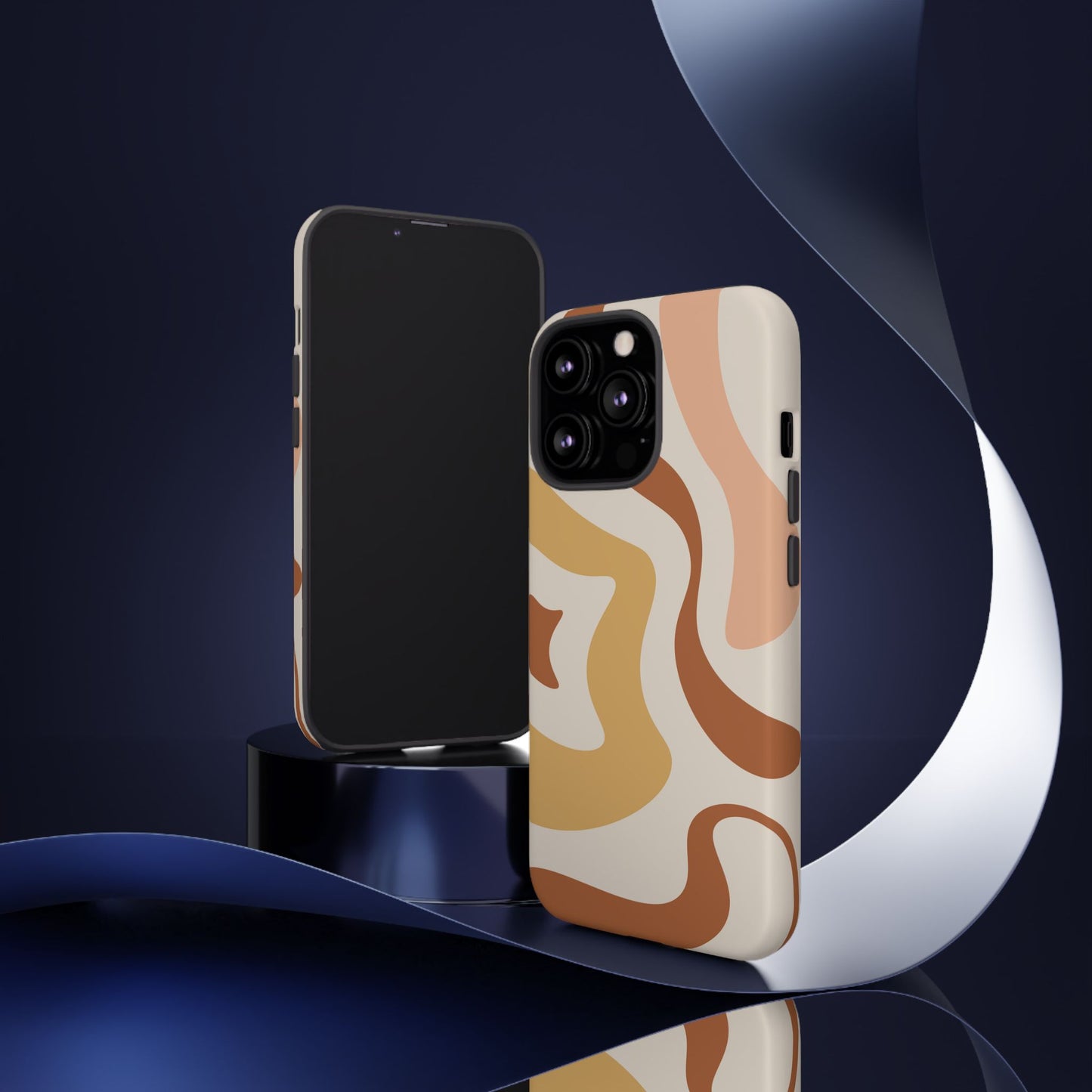 Mocha Drift - Swirl Pattern Tough Phone Case