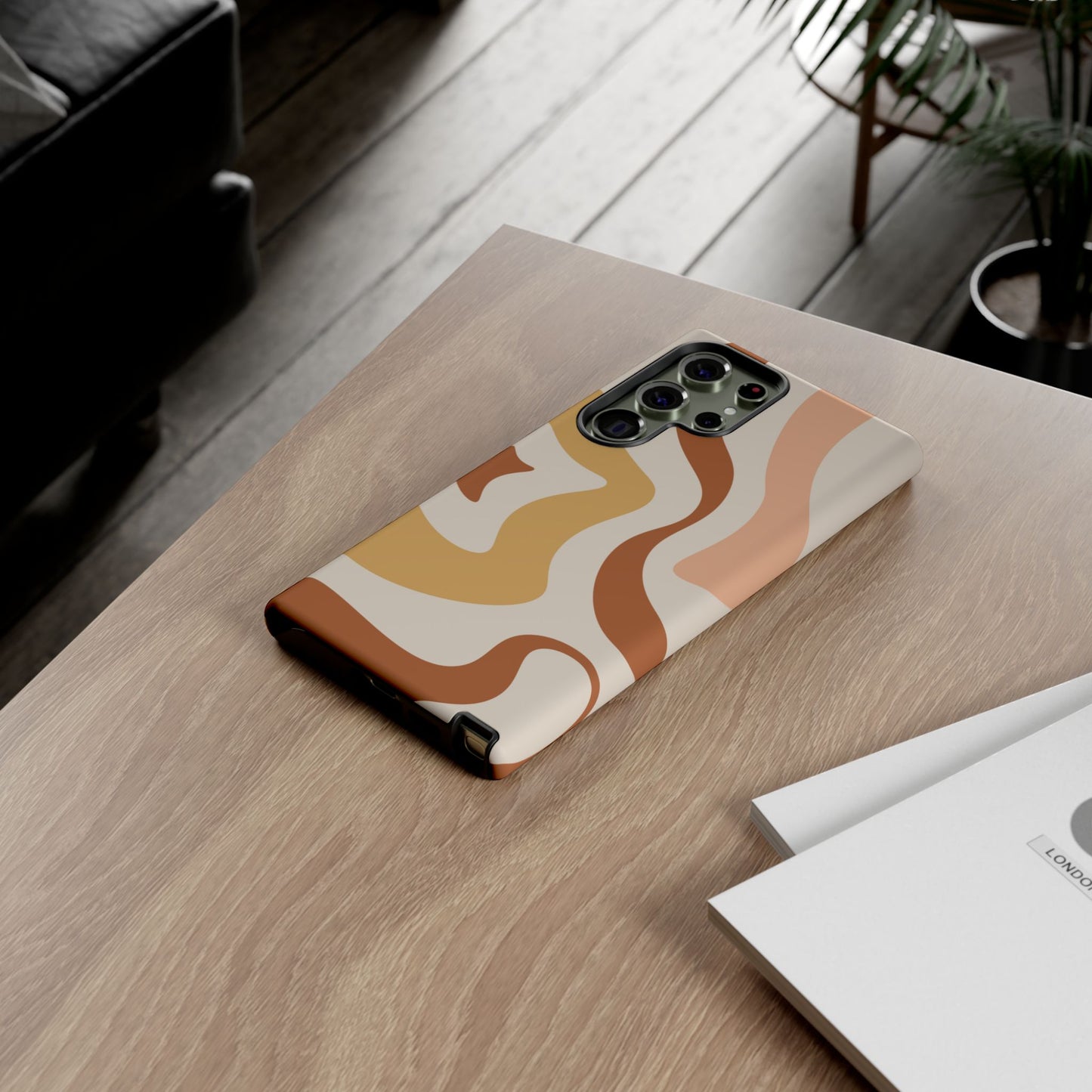 Mocha Drift - Swirl Pattern Tough Phone Case